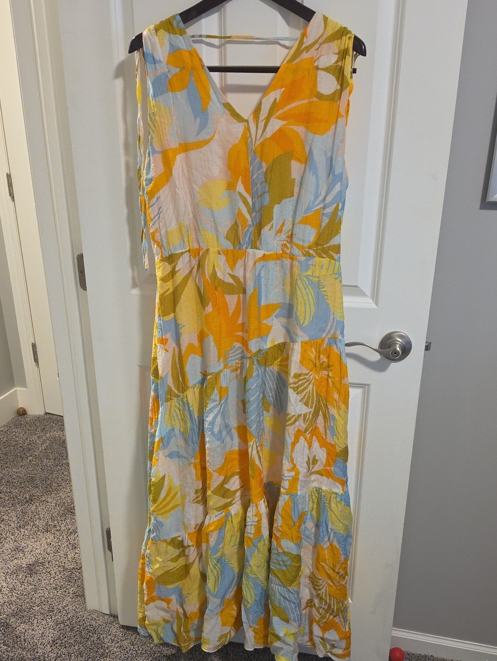 1. State Yellow & Light Blue Floral Maxi Dress